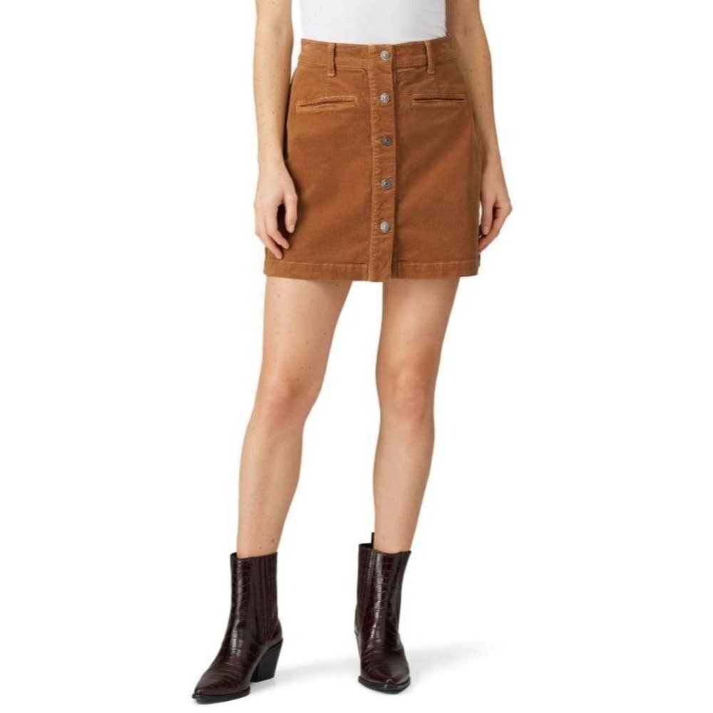 WE THE FREE Brown Corduroy Button Front Mini Skirt Size 26